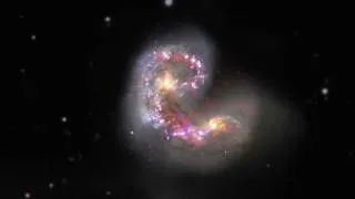 Zoom Into ALMA View of the Antennae Galaxies [720p]