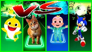 Baby Shark VS Cute Cat VS Cocomelon VS Sonic Tiles Hop Game