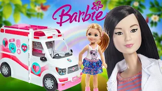 Rodzinka Barbie 💗 Karetka 🚑 Barbie lekarz 👩‍⚕️ bajka po polsku