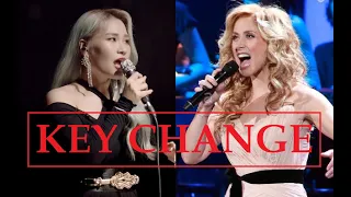 Amazing KEY CHANGE while BELTING by Famous Singers!