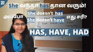 21- Usage of Has Have Had as main verb in Tamil | Spoken English in Tamil | Chitraiselvi Arichandran