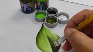 Aula 1 - aprendendo pintar folhas no tecido - pintura iniciantes