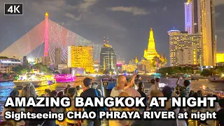 【🇹🇭 4K】Amazing Bangkok View at night - Vijit Chao Phraya lights show 2022