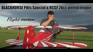 Black Horse Pitts Special 1.5m Biplane with RCGF 26cc gas engine Flight review