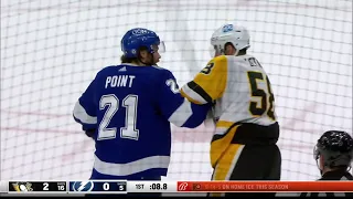 NHL Fight - Penguins @ Lightning - Letang vs Point - 03/03/2022