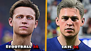 FC BARCELONA Player Faces Comparison eFootball 24 Vs EA FC 24