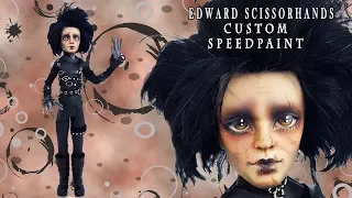 OOAK Edward Scissorhands Monster High Custom Speedpaint Video