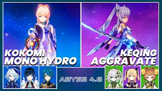 C0 Kokomi Mono Hydro & C3 Keqing Aggravate - Spiral Abyss 4.6 | Floor 12 9 Stars - Genshin Impact