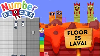 Numberblocks 1 - 97104 on top of Lava - by Algodoo