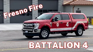 FFD Battalion 4 leaving + returning to Station 18 | Fresno Fire Department