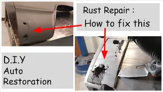 How to fix a rust hole - NO body filler !  - D.I.Y. Auto Restoration