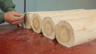 Creative And Easy Woodworking With Natural Solid Wood // Beautiful And Unique Outdoor Table