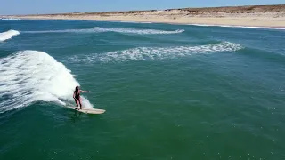 Longboarder Anne Albers surfing in France