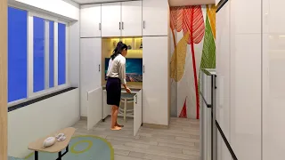 Tiny Apartment  With Smart Furniture | Micro Apartment 17sqm(179sqft) | Never Too Small