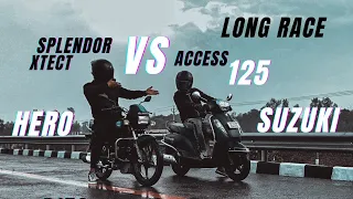Hero Splendor Plus Xtect Vs Suzuki Access 125 | Scooter Vs Motorcycle | Race Till Their Potential