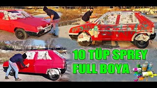 10 Tüp Sprey Boya İle Araba Boyama | Komple  BOYADIK