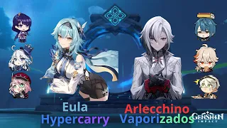 Eula Hypercarry & Arlecchino Vapes Abismo 4.6 Gameplay Genshin Impact