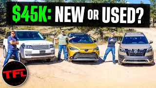 $45k Off-Road Mashup: Used Range Rover vs New Pathfinder vs Toyota Corolla Cross vs the Mountain!