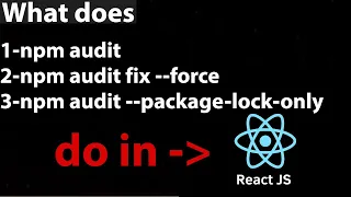 What does npm audit & npm audit fix –force | –package-lock-only actually do in React.