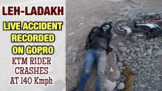 KTM DUKE 250 LIVE CRASHED AT 140KMPH | LIVE ACCIDENT IN LADAKH