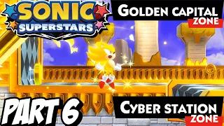 SONIC SUPERSTARS (GOLDEN CAPITAL & CYBER STATION ZONE) Story Mode Walkthrough Gameplay Part 6 (PC)