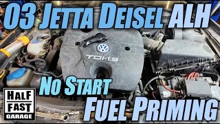 How to Prime and Bleed the Fuel System on a Volkswagen Jetta TDI -, 1.9 ALH Diesel