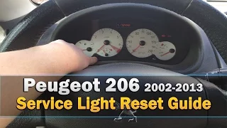 Peugeot 206 Service Light Reset!  Very easy 2002-2013