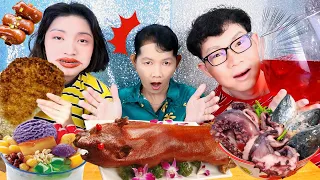 Giant FOOD Fat VS Very Fat, Giant Sushi, Bingsu, Fried Chicken, Big Eats #Mukbang​ CHALLENGE:Kunti