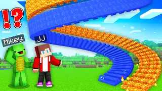 JJ and Mikey Found THE SPIRAL LONGEST STAIRS : LAVA vs WATER in Minecraft Maizen!