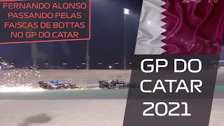 FORMULA 1 2021 GP CATAR - FERNANDO ALONSO PASSANDO PELAS FAISCAS DO CARRO DE BOTTAS