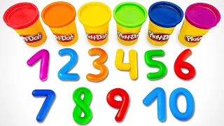 Learn to Count 1 to 10 with Play Doh Numbers | Preschool Toddler Learning Video