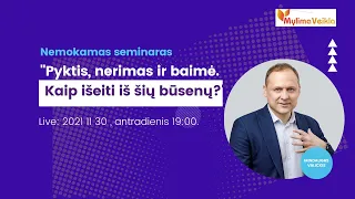 Seminaras "Pyktis, nerimas ir baimė. Kaip išeiti iš šių būsenų?" Mindaugas Valickis