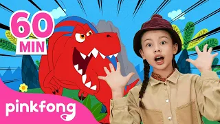 🦖Boom! Boom! Mundo dos Dinossauros e mais | +Completo |Pinkfong, Bebê Tubarão! Canções para Crianças