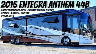 2015 Entegra Anthem 44B TAG AXLE A Class 450HP Cummins Diesel Pusher @ Porter's RV Sales - $202,900