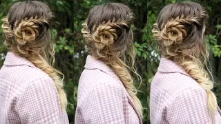 Braided Rosette Side Swept Fishtail Style | Braidsandstyles12