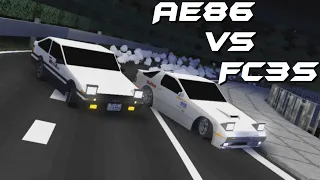 頭文字D Battle Stage - AE86 Vs FC3S (マインクラフトアニメーション)