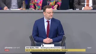 Jens Spahn in der Aktuellen Stunde zur Vorbeugung gegen den Coronavirus am 12.02.20