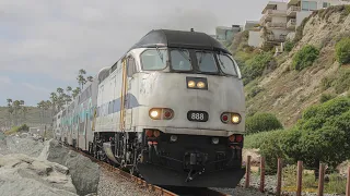 From marine layer to sea sunshine! Railfanning at San Clemente North Beach ft. SCAX 888 and MORE!