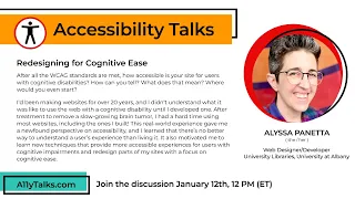 Redesigning for Cognitive Ease - Alyssa Panetta (A11yTalks - January 2023)