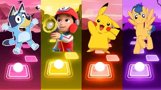 Bluey 🆚 Paw Patrol 🆚 Pikachu 🆚 My Little Pony | Who Is Win🏆🎯 | Tiles Hop EDM Rush |