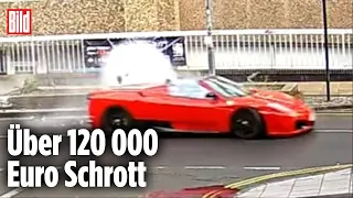 Raser crasht Ferrari