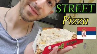 $1.50 Unique SERBIAN Pizza! MUST TRY Street Food in BELGRADE, Serbia!