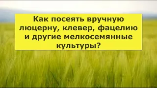 19. Как посеять вручную люцерну, клевер, фацелию и другие мелкосемянные культуры?