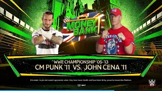 CM Punk Vs John Cena - WWE Title Match - Money In The Bank 2011 - (WWE 2K24)