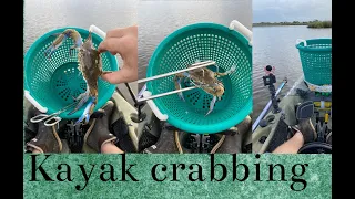 Crabbing in the kayak with crab nets