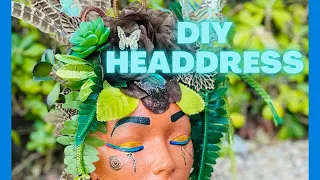 How To Make Headdress - DIY HEADDRESS - MOTHER NATURE HEADDRESS - DIY Costume Ideas #headdress