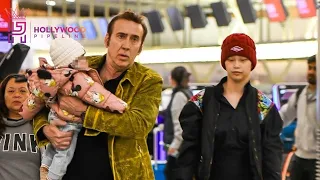 Nicolas Cage & Riko Shibata with Baby August in NYC