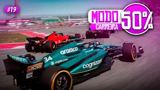 F1 23 - MODO CARREIRA - GP DOS EUA 50% - PILOTANDO NO LIMITE! - EP 019