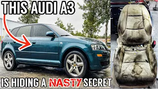 Deep Cleaning The Nastiest Audi A3 I've Ever Seen For FREE! Insane Car Detailing Transformation!