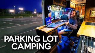 Luxury Stealth Camping & Gaming in Parking Lot